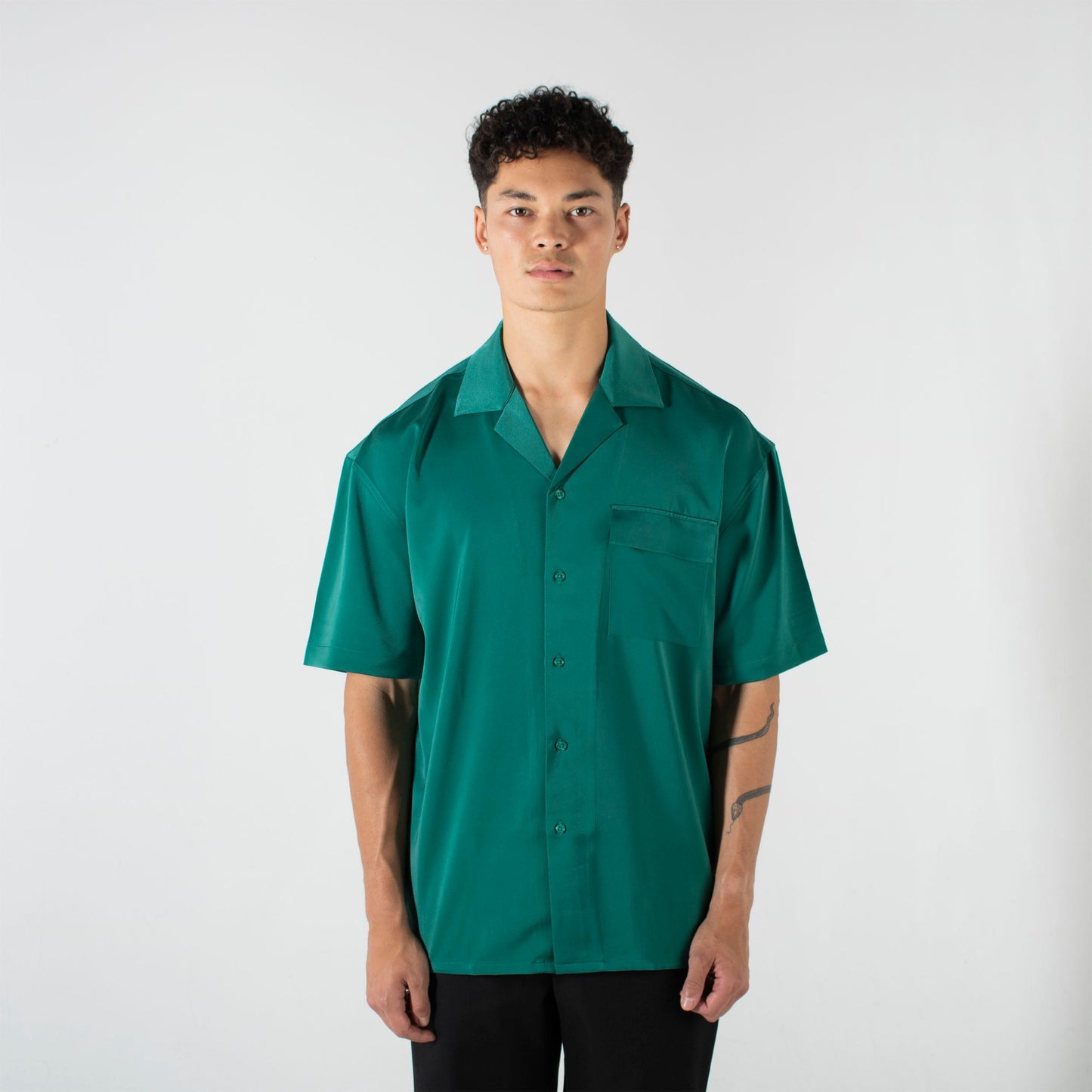 Blank Satin Relaxed Fit Shirt