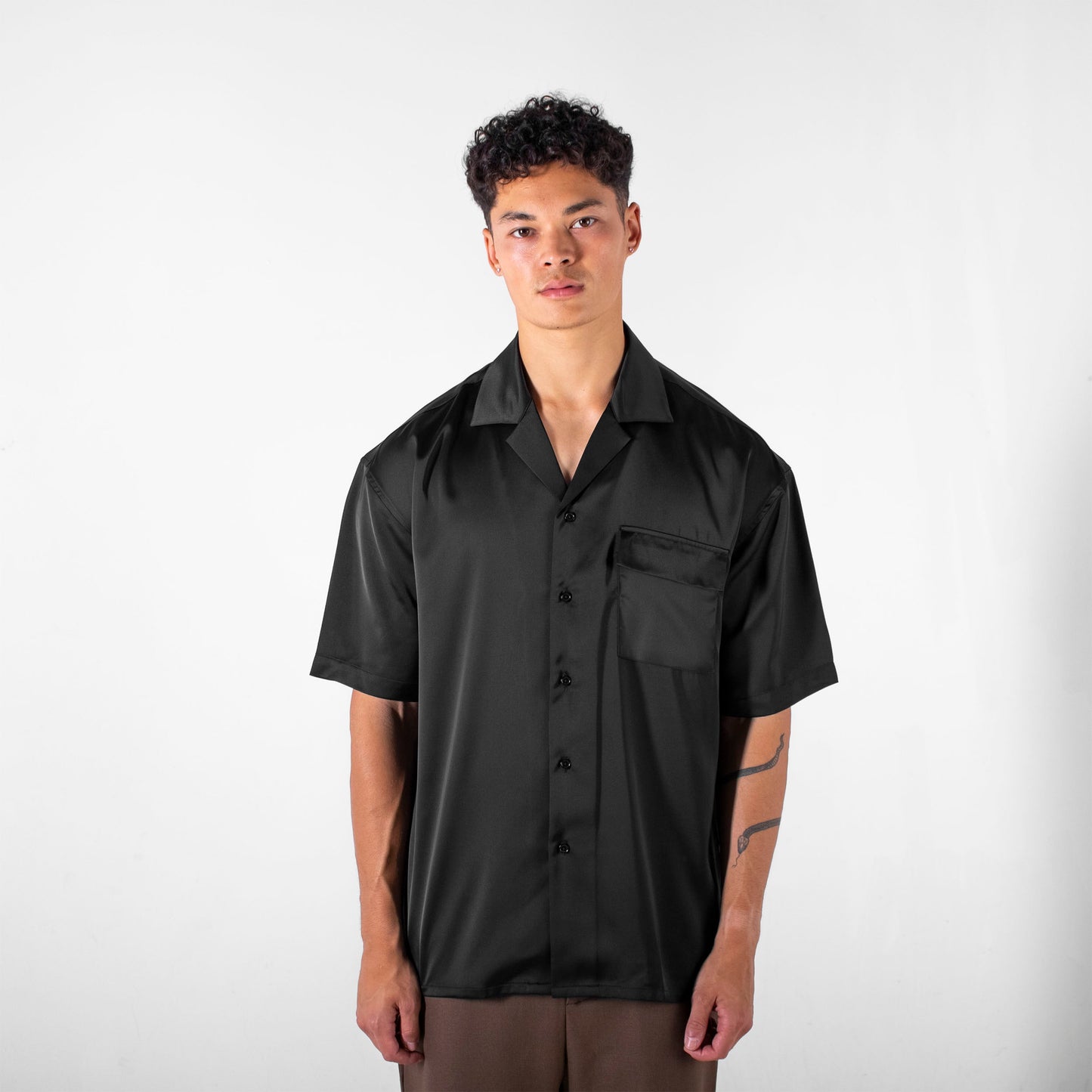 Blank Satin Relaxed Fit Shirt